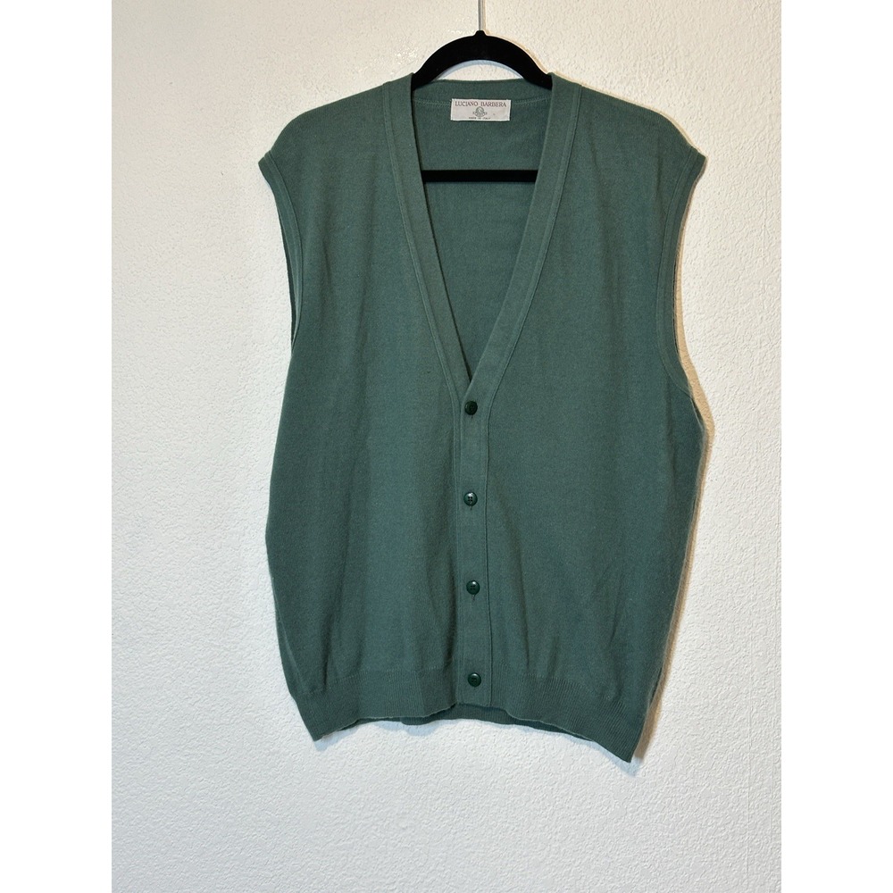 Luciano Barbera‎ Green Cashmere Sweater Vest Italy